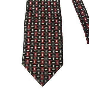 Fratelli 100% silk tie red black handmade Italy